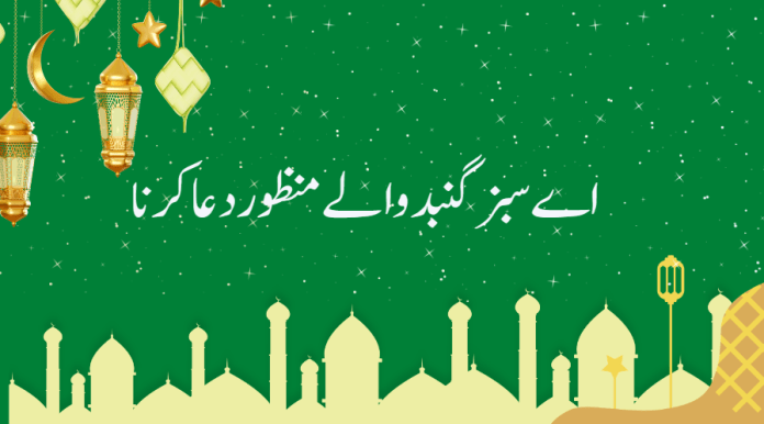 aye sabz gumbad wale manzoor dua karna lyrics in urdu