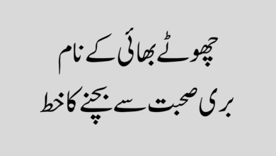 چھوٹے بھائی کے نام بری صحبت سے بچنے کا خط