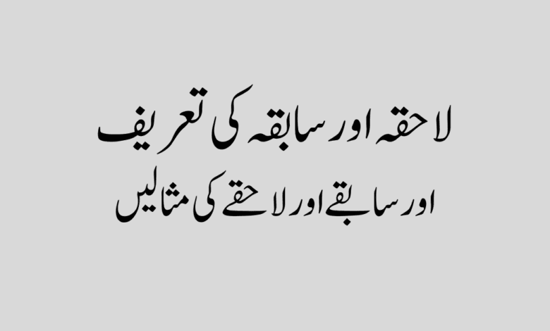 Lahqay our sabkey in urdu سابقے اور لاحقے