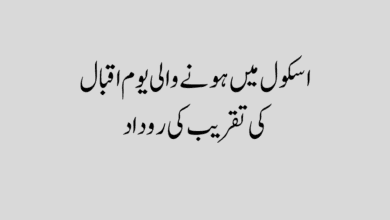 Youm e Iqbal ki Rudad in Urdu اسکول میں ہونے والی یوم اقبال کی تقریب کی روداد