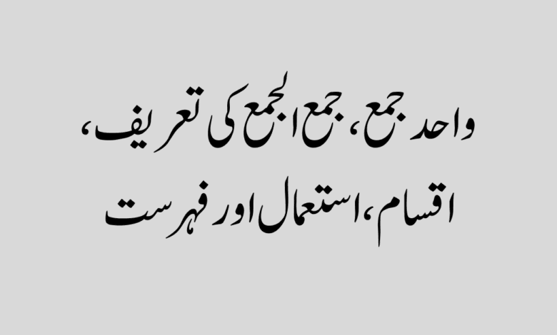 Singular Plural in Urdu Urdu Grammar واحد جمع