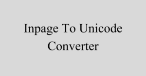Inpage To Unicode Converter Inpage To Unicode Converter