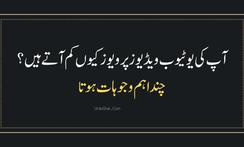 why my youtube videos get low views یوٹیوب ویڈیوز پر ویوز کیوں کم آتے ہیں